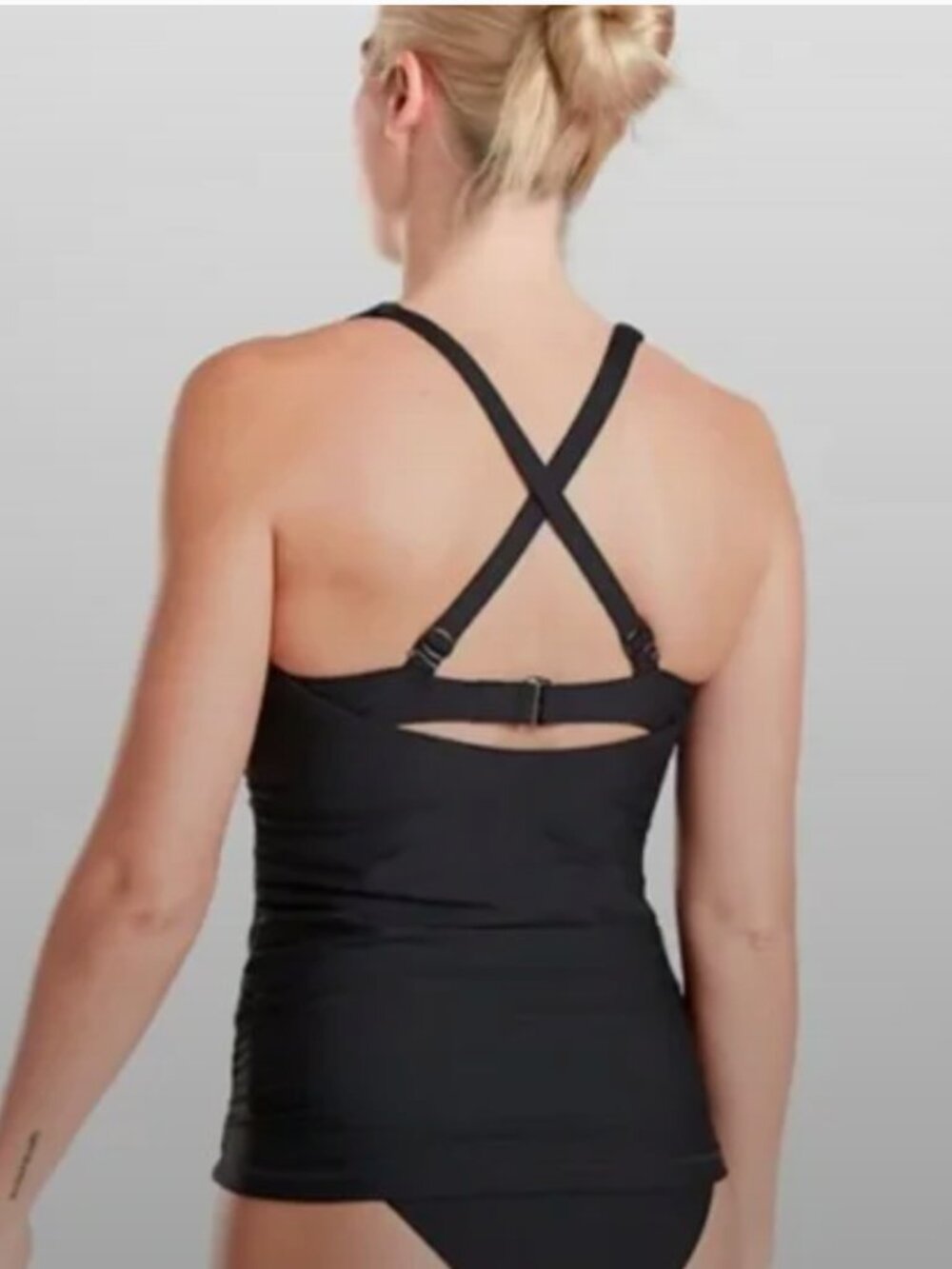 ATHLETA Black Square Neck Bra Cup Tankini Top Size 36 D/DD Tall NWT - Picture 3 of 6